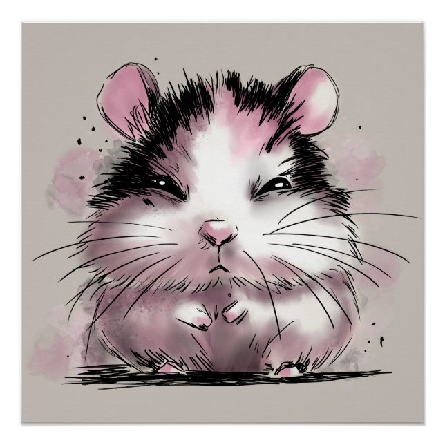 Póster Hamster Mal-humorado (Frente)