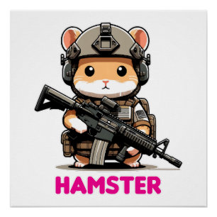 Póster Hamster Tático