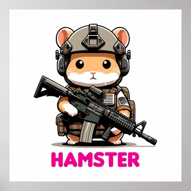 Poster Hamster Tático (Frente)