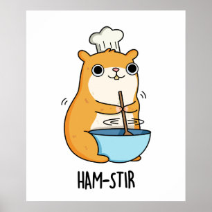 Poster Hamstir Funny Chef Hamster Pun