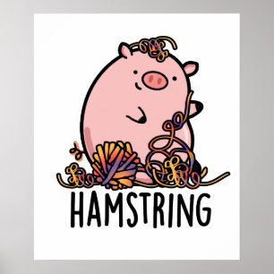 Poster Hamstring Cute Pig Pun