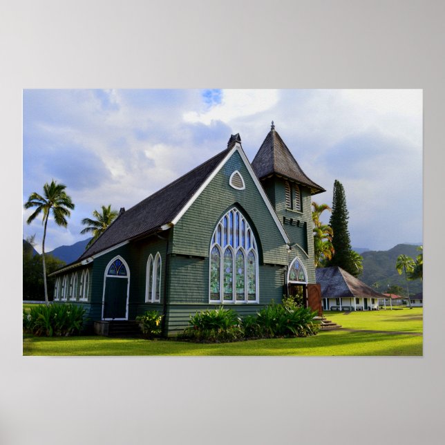 Poster Hanalei, Havaí, Igreja (Frente)