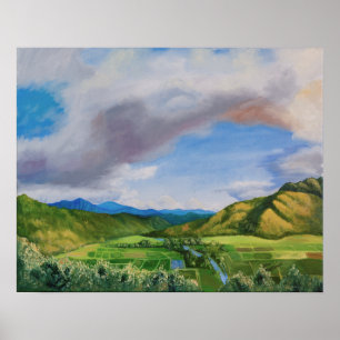 Poster Hanalei Valley Hawaii Oil Painting