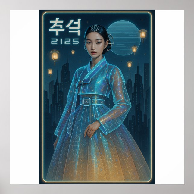 Poster Hanbok Chuseok - Arte Sci-Fi Coreana (Frente)