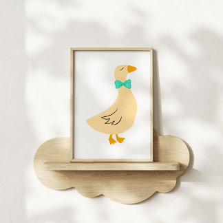 Poster Hand-Drawn Dapper Goose Nursery Art