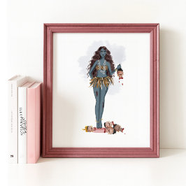 Poster Hand drawn Kali maa, Indian art
