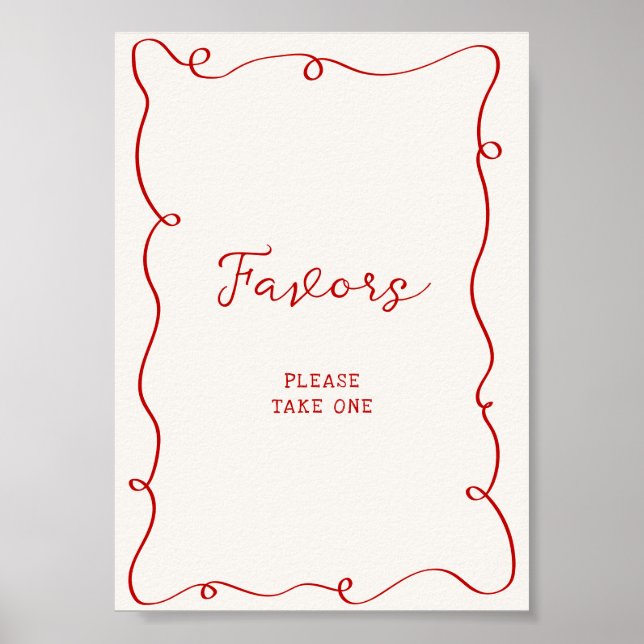 Poster Hand Drawn Red Frame Favors (Frente)