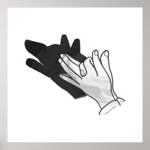 Poster Hand Silhouette Wolf