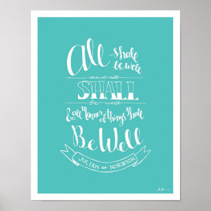 Póster Handlettered "todo será" - turquesa boa