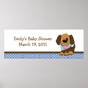 Poster Handsome Puppy Baby Shower / Birthday Banner