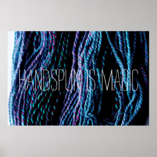 Poster Handspun é Magic Yarn Knitting Girando 
