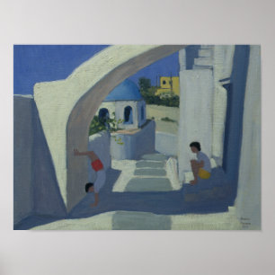 Poster Handstand Santorini