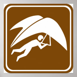 Poster Hang Gliding Highway Sign