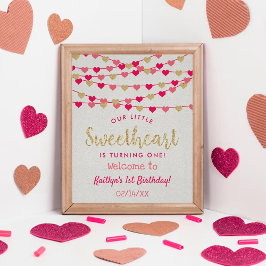 Poster Hang Love Hearts Sweetheart Birthday Welcome