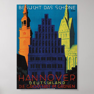 Poster Hannover, Viagens vintage alemã