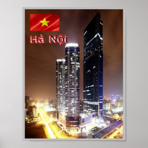 Poster Hanoi - Landmark Tower By Nigh - Vietnam -