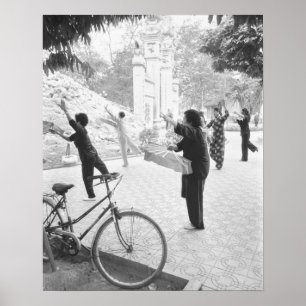 Póster Hanói Vietnã, exercícios matinais de Hoan Kiem