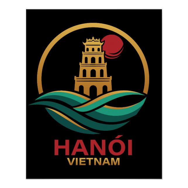 Póster Hanói Vietnã Sudeste Asiático (Frente)