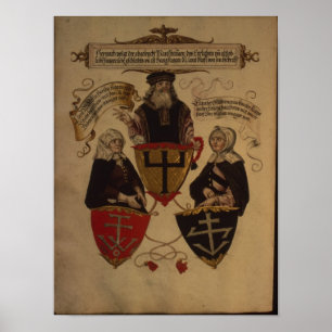 Póster Hans Fugger duas esposas Clara Widolf e Elisabeth