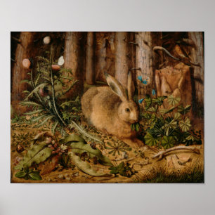 Póster Hans Hoffmann A Hare In The Forest