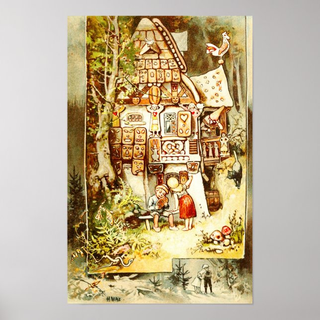 Póster Hansel e Gretel na cochonete Gingerbird (Frente)