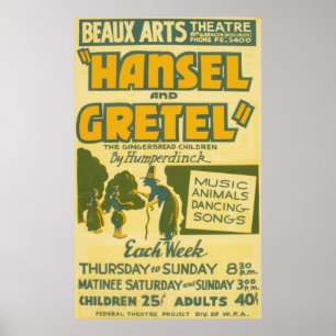 Póster Hansel e Gretel - ópera por Engelbert Humperdinck