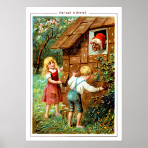 Poster Hansel E Gretel Vintage Fairy Tale