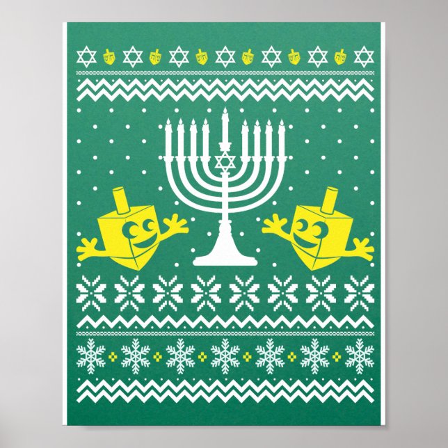 Poster Hanukkah de Natal Feio - Hanukkah Feliz (Frente)