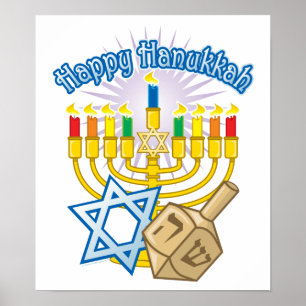 Poster Hanukkah feliz
