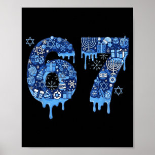 Poster Hanukkah Seis Sete 67 Meme Engraçado Dreidel Menor