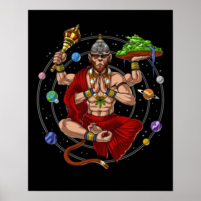 Poster Hanuman Hindu Deus (Frente)
