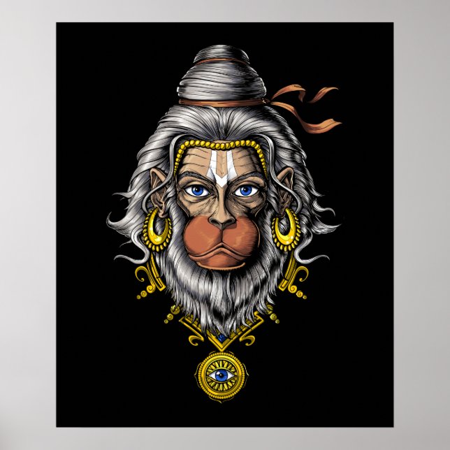 Poster Hanuman Hinduism Deus (Frente)