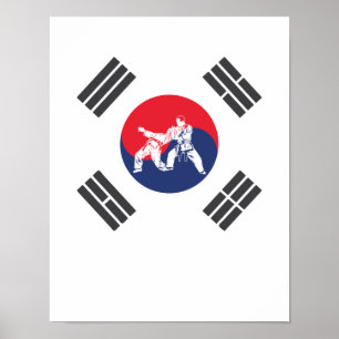 Poster Hapkido Südkorea Flagge Kampfkunst Coreia