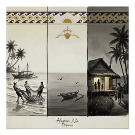 Póster Hapon Na-End of Day Filipinas Sumi-e