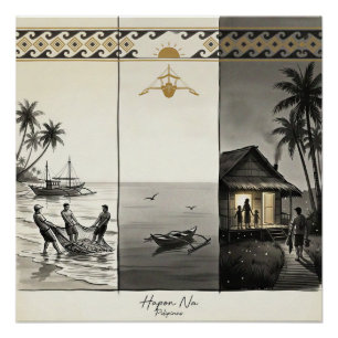 Póster Hapon Na-End of Day Filipinas Sumi-e