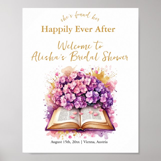 Poster Happily Ever After Hydrangea Chá de Noiva (Frente)