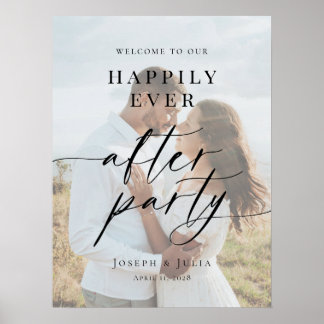 Poster Happily Ever After Party Welcome photo wedding