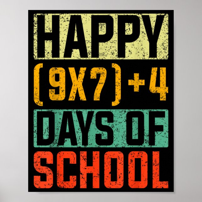 Poster Happy 67 Days Of School Math Teacher Students Six  (Frente)