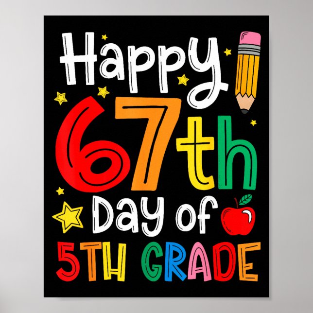 Poster Happy 67th Day Of 5th Grade Teacher Student Six Se (Frente)