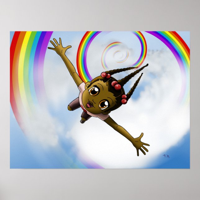 Póster Happy African American Girl (Frente)