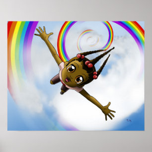 Póster Happy African American Girl