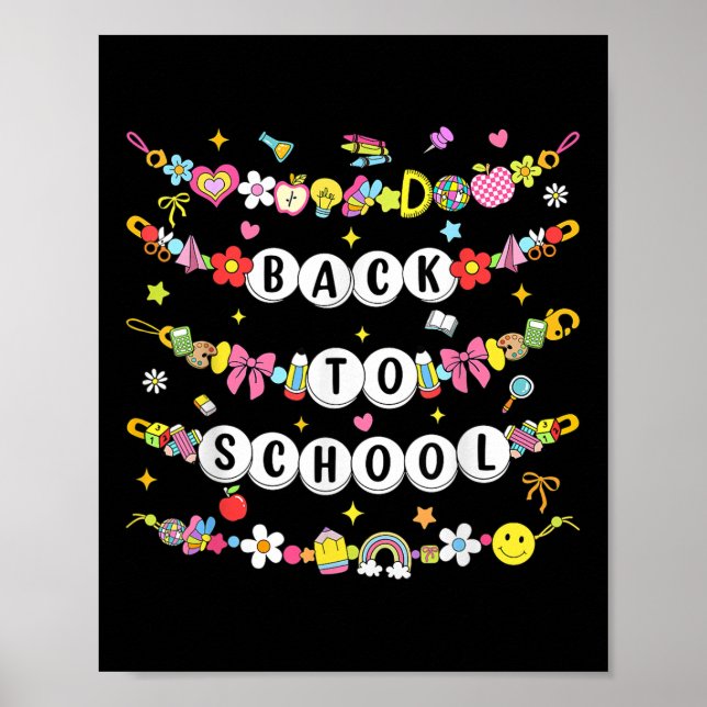 Poster Happy Back To School Bracelet First Day Of School  (Frente)