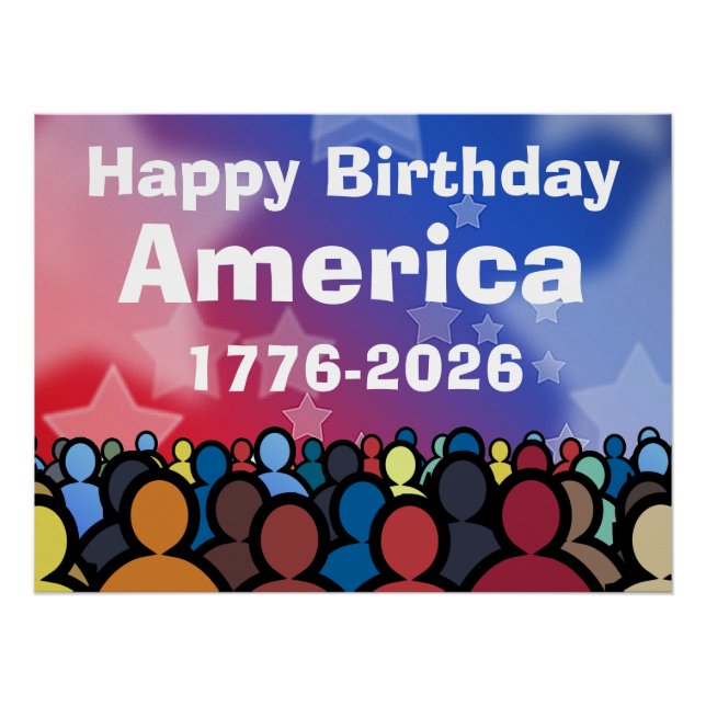 Póster Happy Birthday America 1776 to 2026 (Frente)