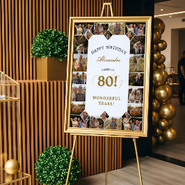Poster Happy Birthday Cheers To 80 Years Photo Collage