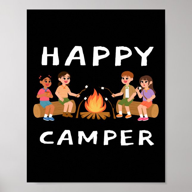 Poster Happy Camper - Arte ao ar livre alegre (Frente)