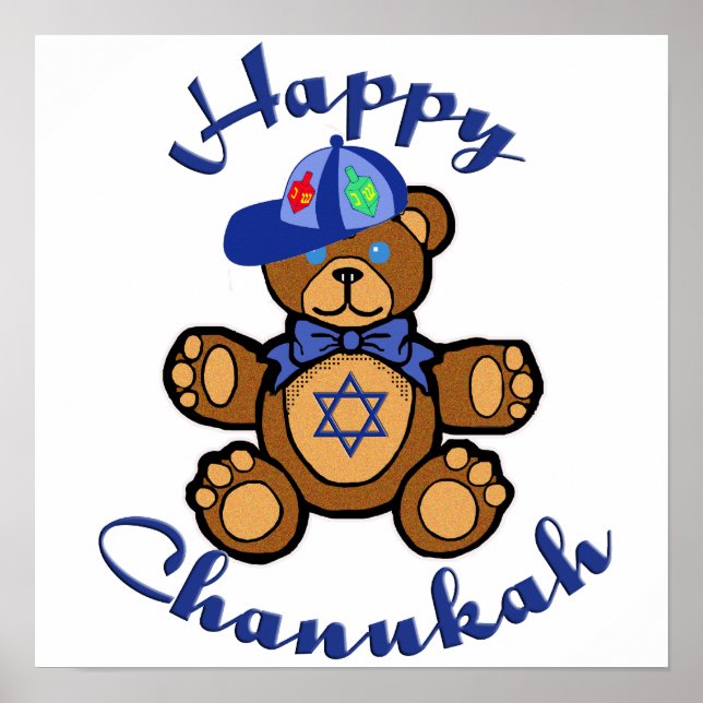 Poster Happy Chanukah Teddy Bear (Frente)