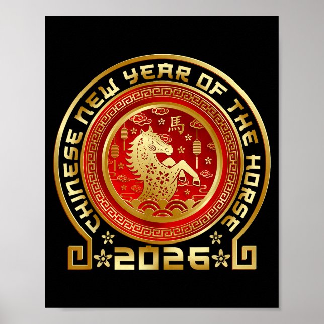 Poster Happy Chinese Lunar New Year 2026 Zodiac Year Of T (Frente)
