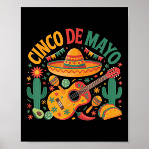 Poster Happy Cinco De Mayo Fiesta Partido Mexicano 5 De M