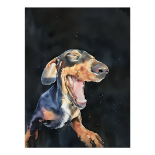 Póster Happy Dachshund