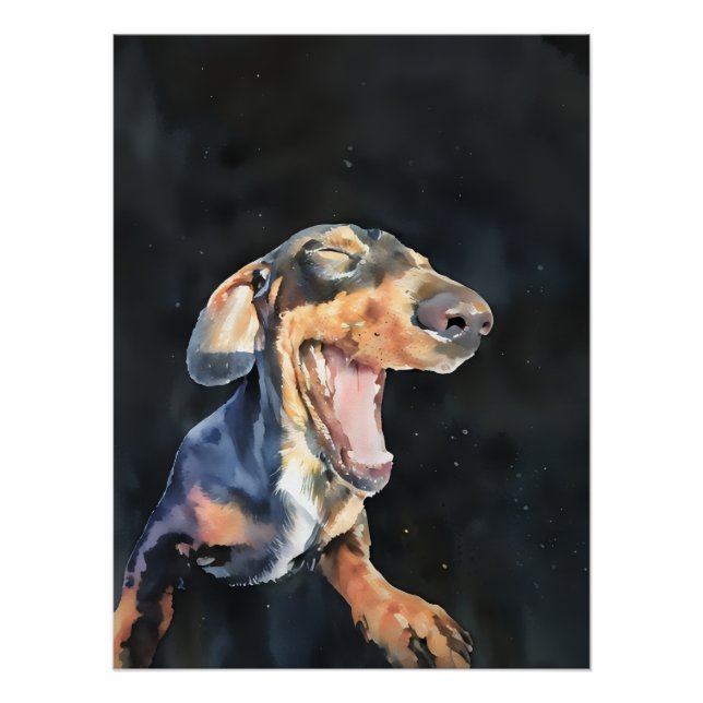 Póster Happy Dachshund (Frente)